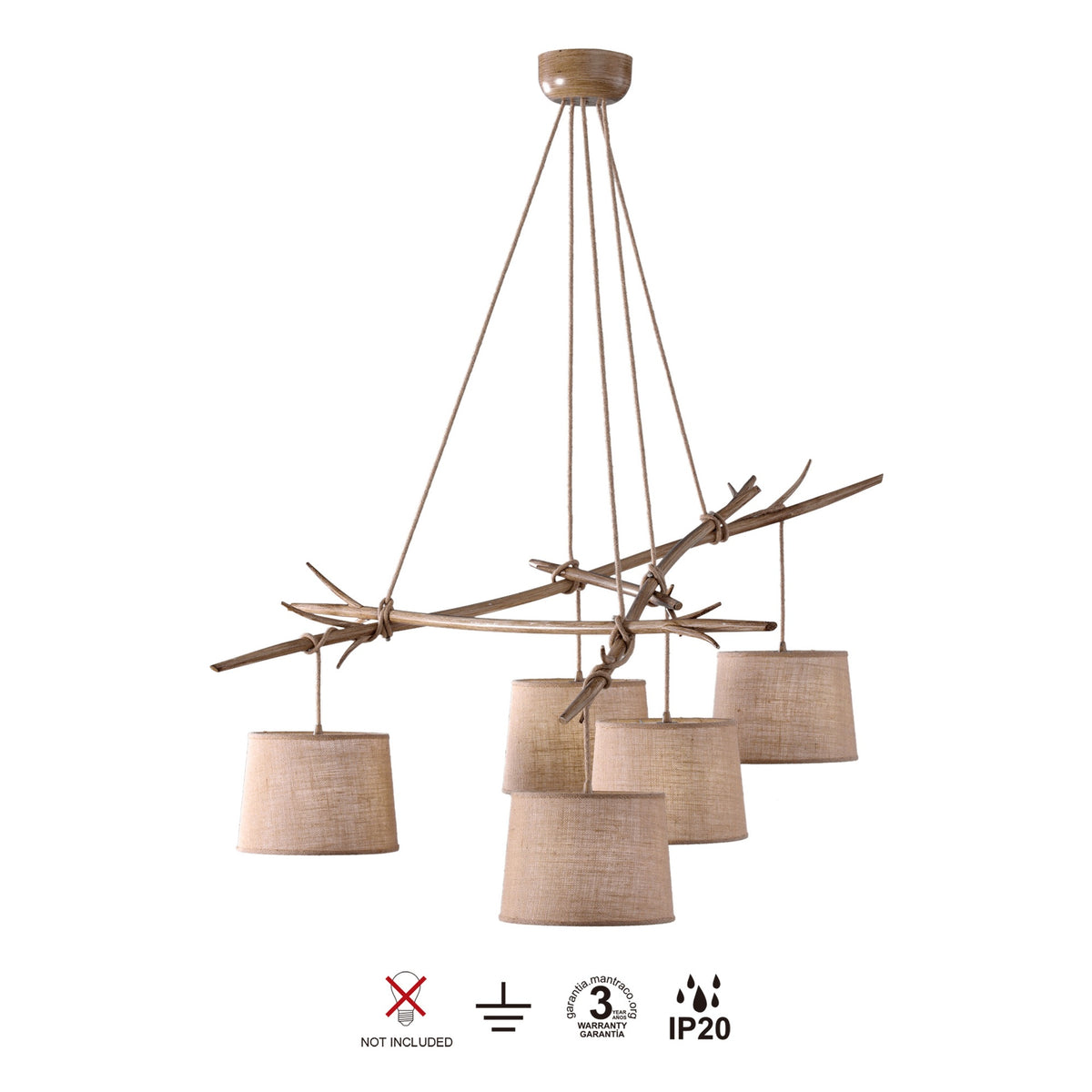 Mantra SABINA viseća svjetiljka 5xE27 150CM BEŽ