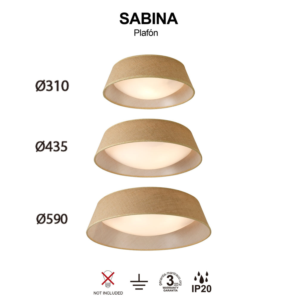 Mantra SABINA stropna svjetiljka 3xE27 Ø43CM BEŽ