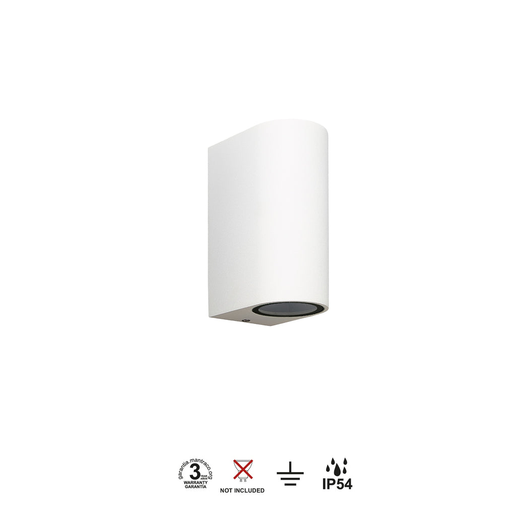 Mantra KANDANCHU vanjska zidna svjetiljka 2xGU10 IP54 150MM ZAOBLJENA BIJELA