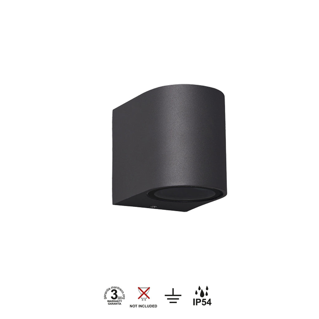 Mantra KANDANCHU vanjska zidna svjetiljka 1xGU10 IP54 80MM ZAOBLJENA ANTRACIT