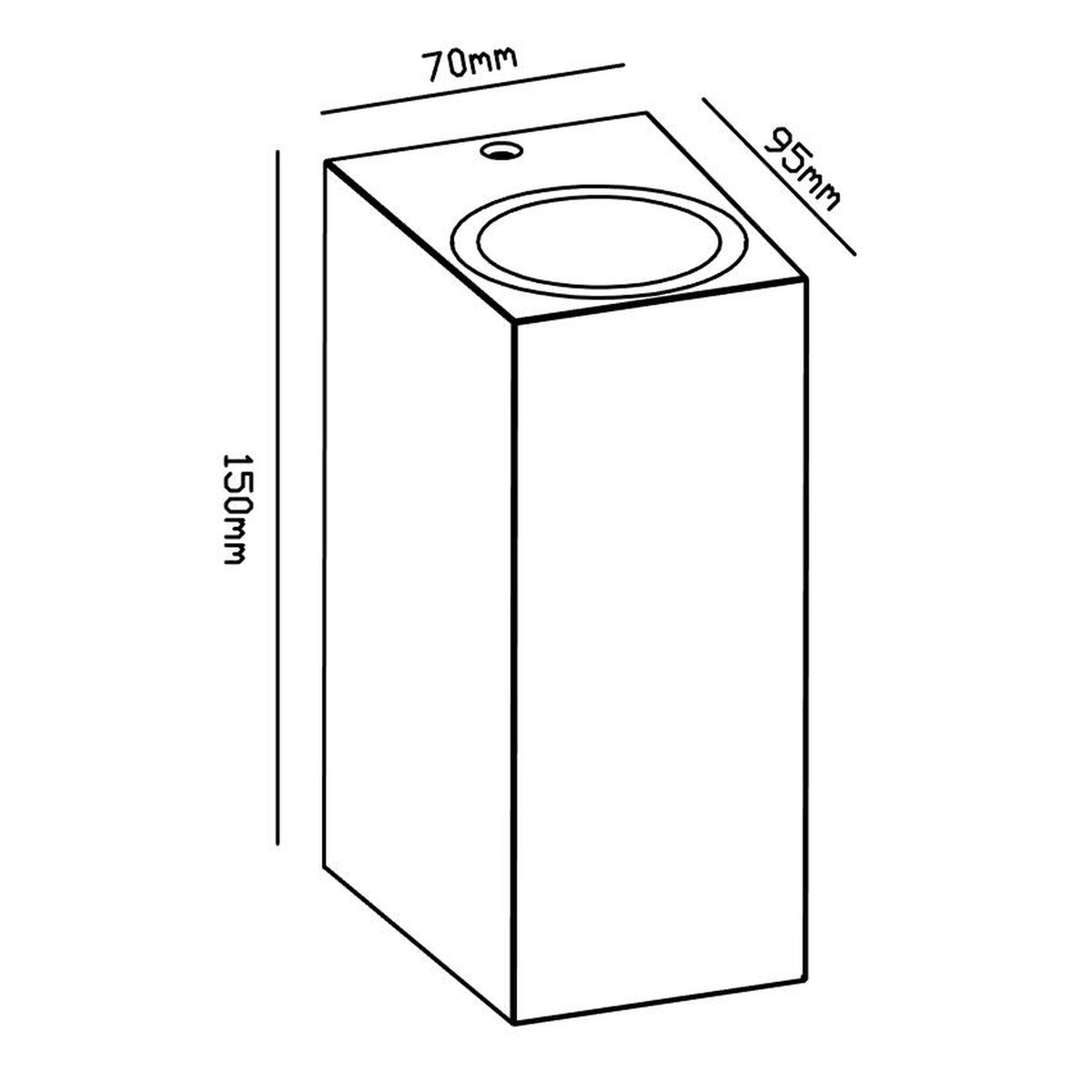 Mantra KANDANCHU vanjska zidna svjetiljka 2xGU10 IP54 150MM PRAVOKUTNA ANTRACIT
