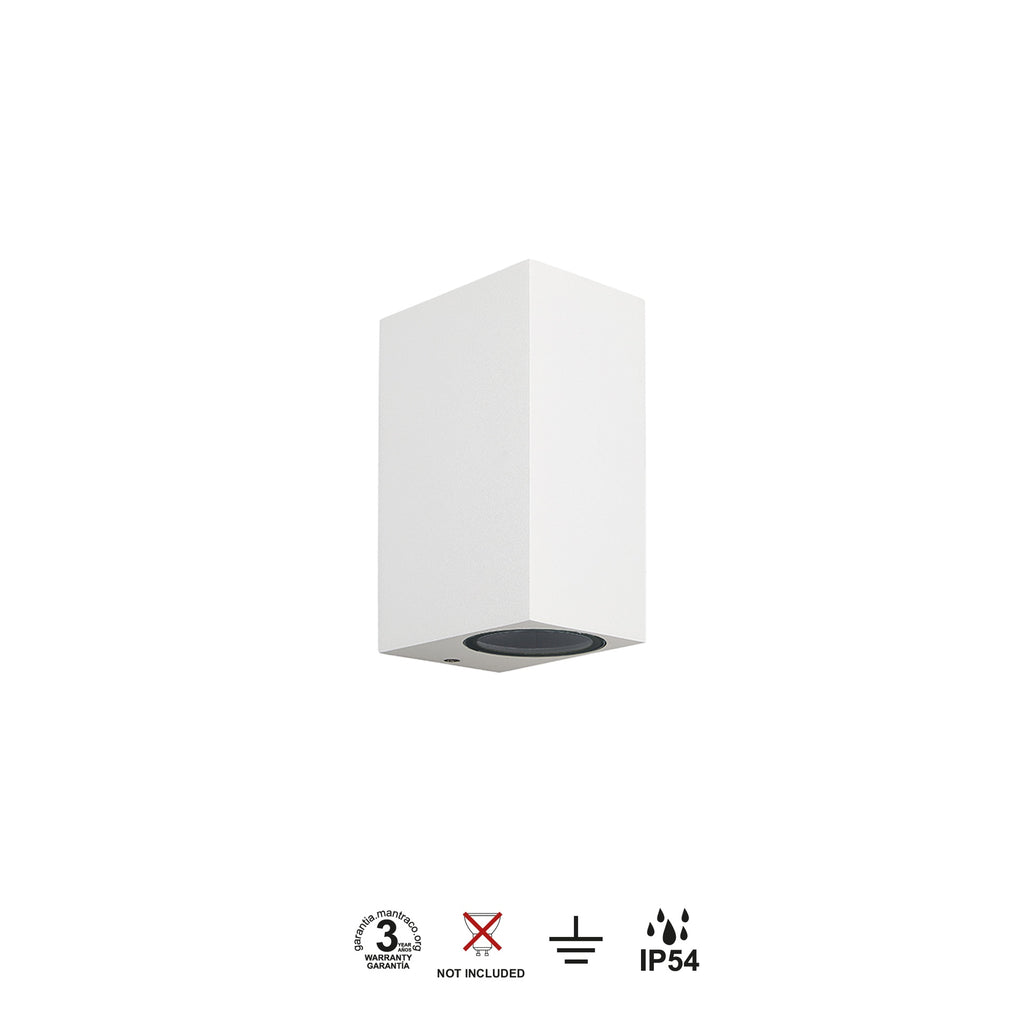 Mantra KANDANCHU vanjska zidna svjetiljka 2xGU10 IP54 150MM PRAVOKUTNA BIJELA