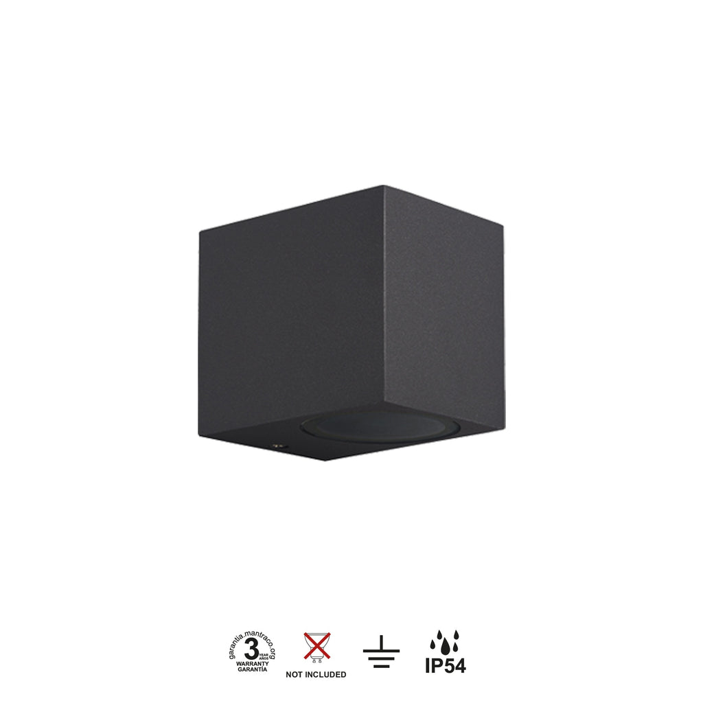 Mantra KANDANCHU vanjska zidna svjetiljka 1xGU10 IP54 80MM PRAVOKUTNA ANTRACIT