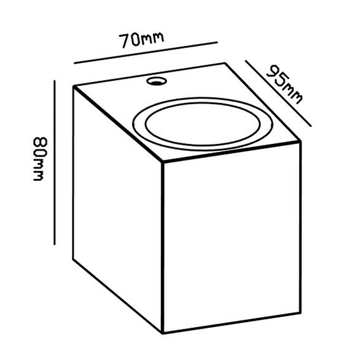 Mantra KANDANCHU vanjska zidna svjetiljka 1xGU10 IP54 80MM PRAVOKUTNA ANTRACIT