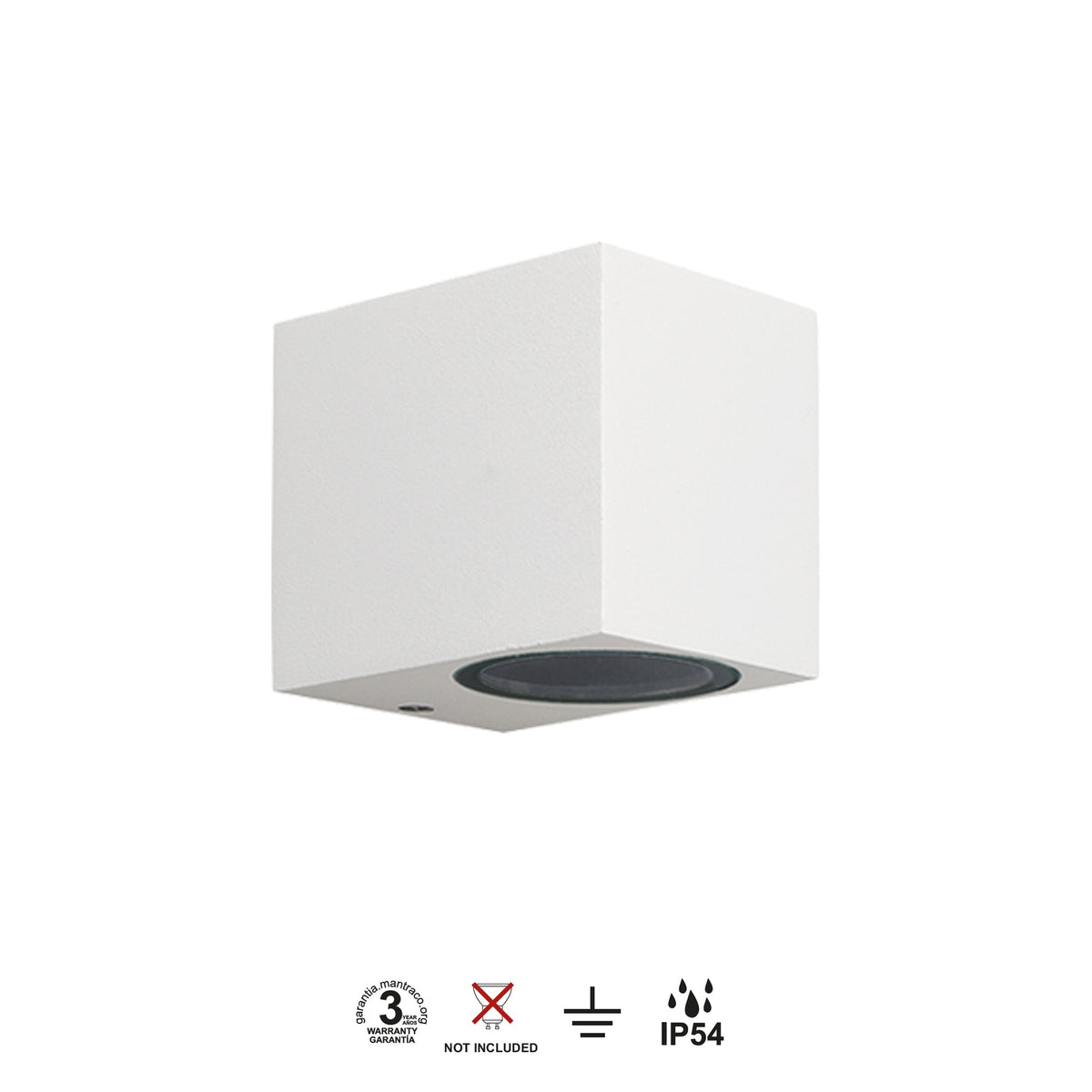 Mantra KANDANCHU vanjska zidna svjetiljka 1xGU10 IP54 80MM PRAVOKUTNA BIJELA