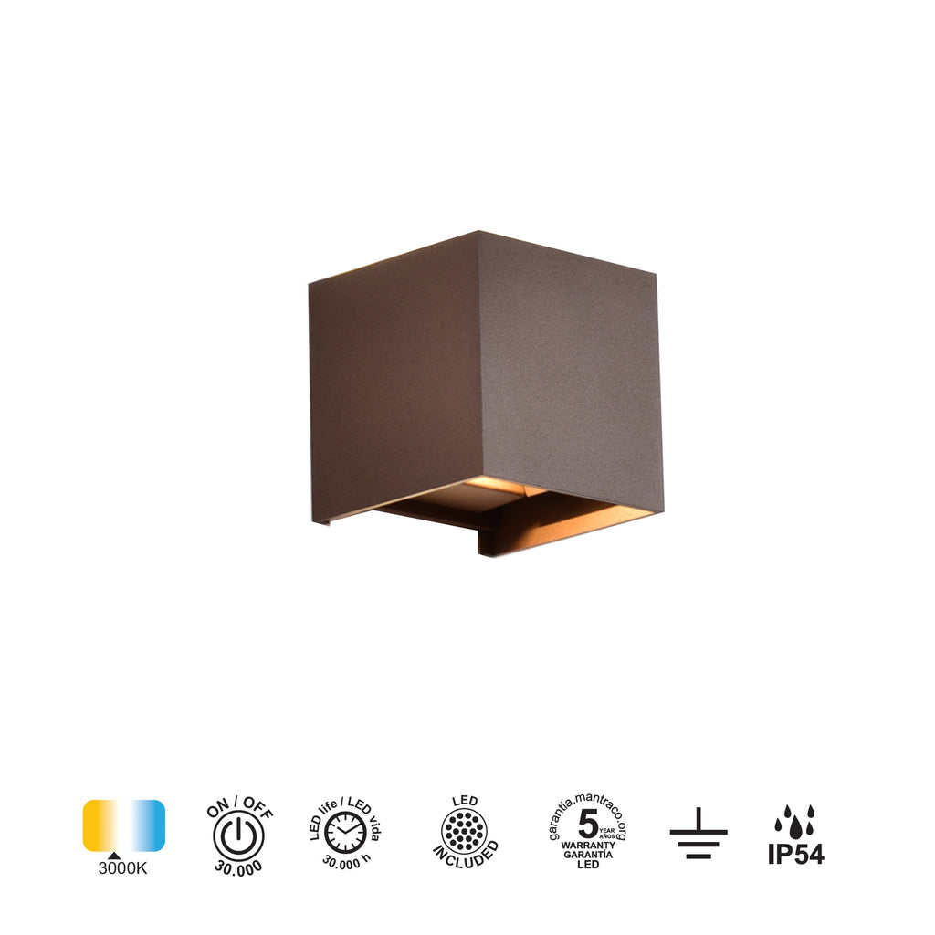 Mantra DAVOS vanjska zidna LED svjetiljka 12W 3000K IP54 100MM SMEĐA