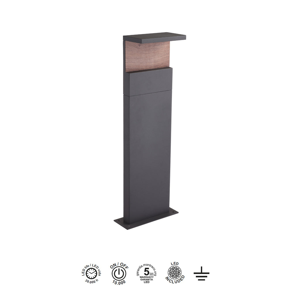 Mantra RUKA vanjska podna LED svjetiljka 13W 3000K IP65 600MM TAMNO SIVA/DRVO