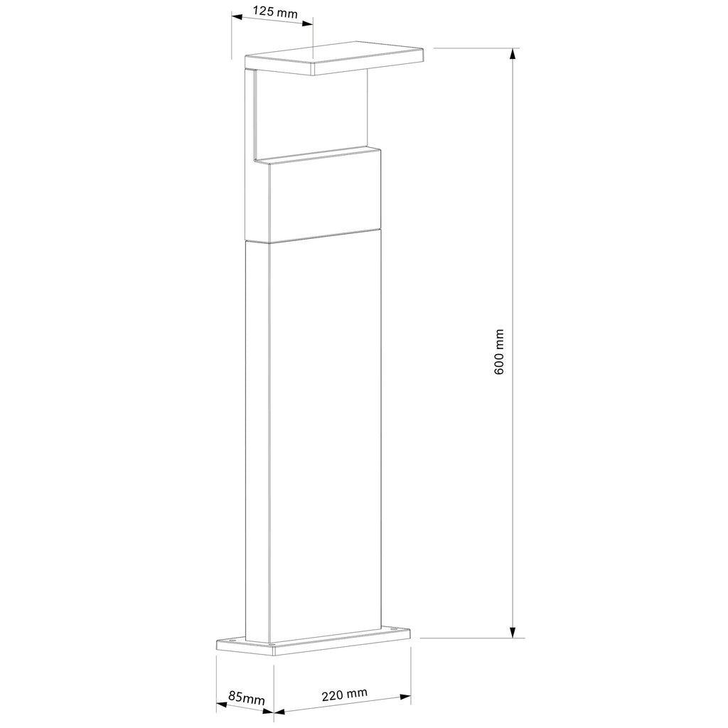 Mantra RUKA vanjska podna LED svjetiljka 13W 3000K IP65 600MM TAMNO SIVA/DRVO