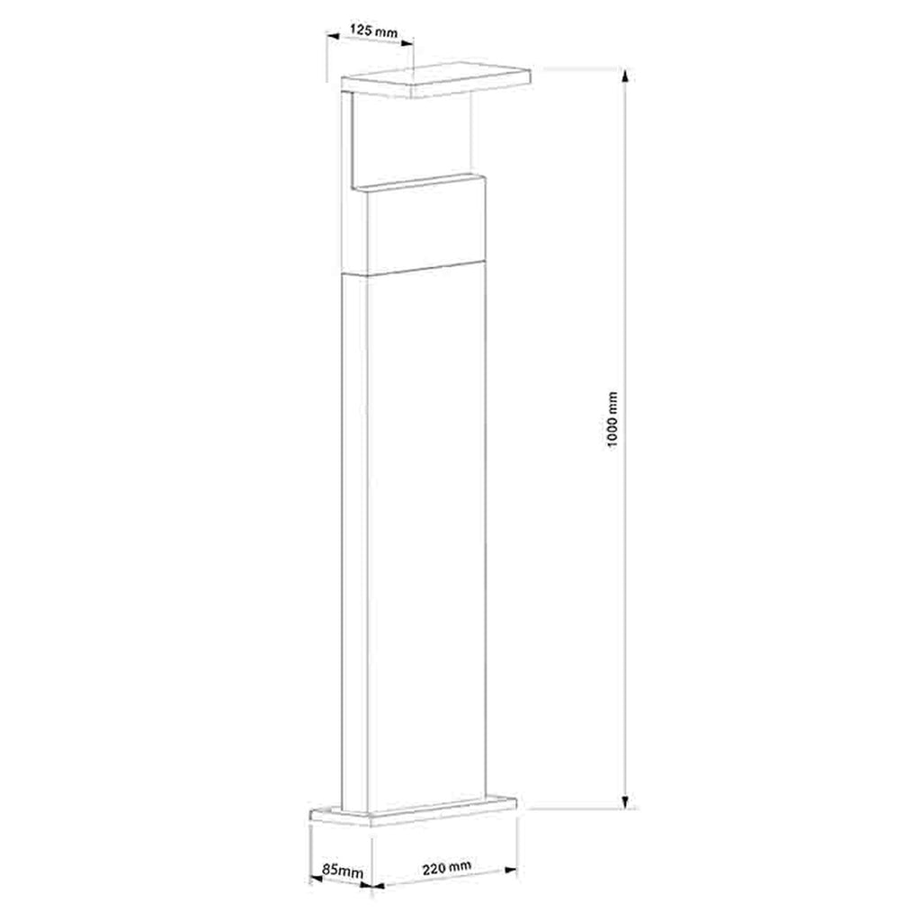 Mantra RUKA vanjska podna LED svjetiljka 13W 3000K IP65 1000MM TAMNO SIVA/DRVO