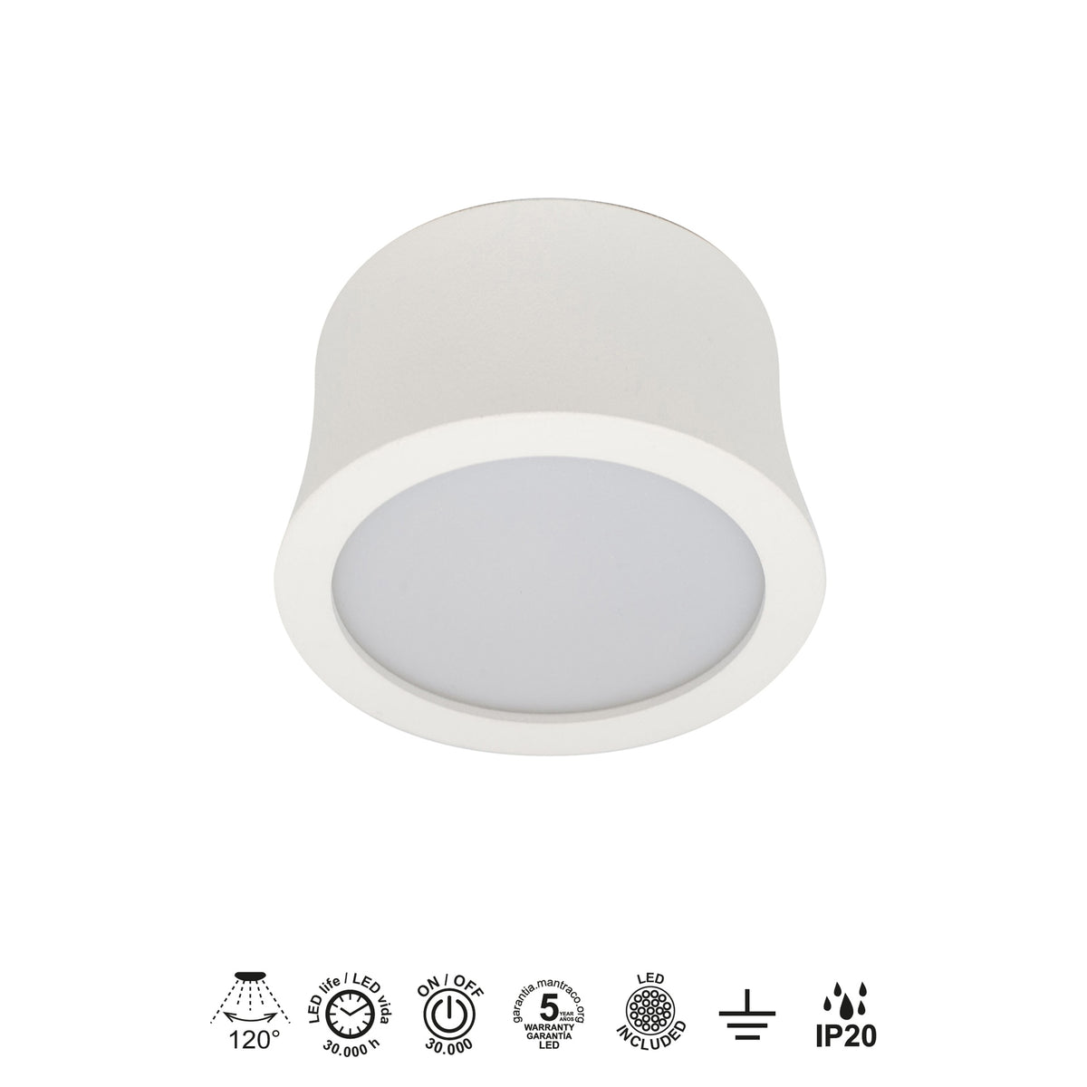 Mantra GOWER STROPNA SVJETILJKA LED 7W 3000K 79MM BIJELA