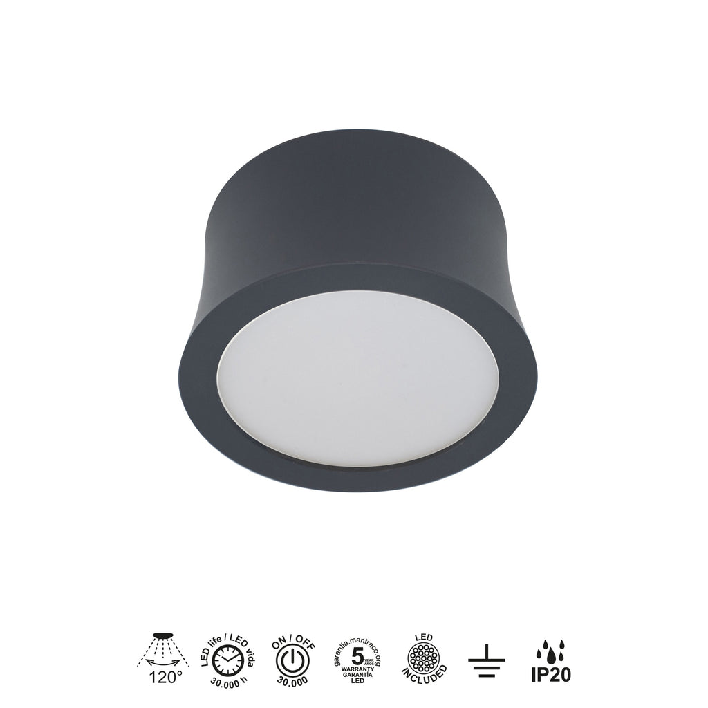 Mantra GOWER STROPNA SVJETILJKA LED 7W 3000K 79MM CRNA