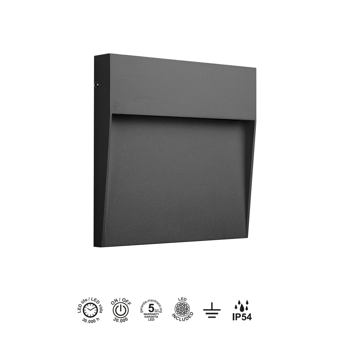 Mantra BAKER vanjska zidna LED svjetiljka 3W 3000K 105MM IP54 TAMNO SIVA