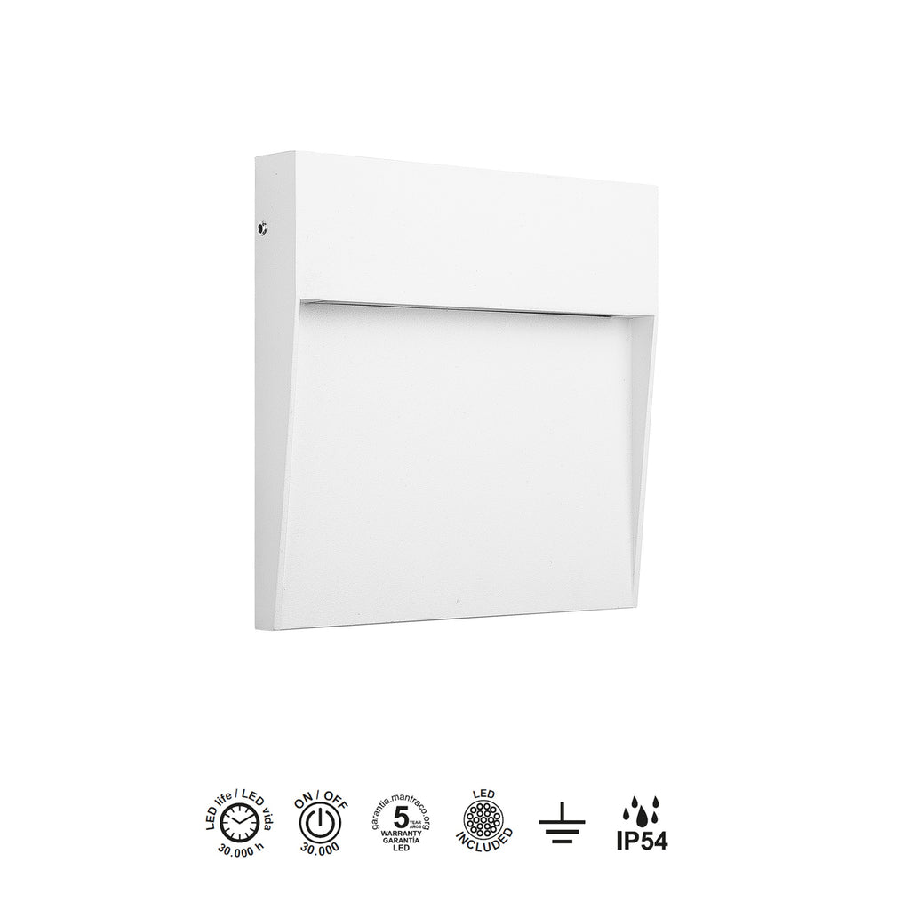 Mantra BAKER vanjska zidna LED svjetiljka 3W 3000K 105MM IP54 BIJELA
