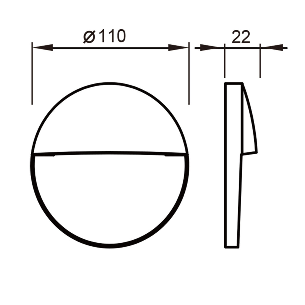 Mantra BAKER vanjska zidna LED svjetiljka 3W 3000K Ø110MM IP54 BIJELA