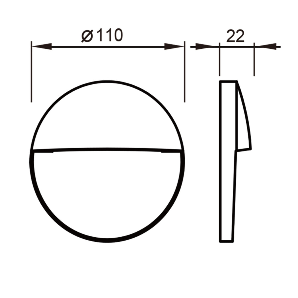 Mantra BAKER vanjska zidna LED svjetiljka 3W 3000K Ø110MM IP54 BIJELA