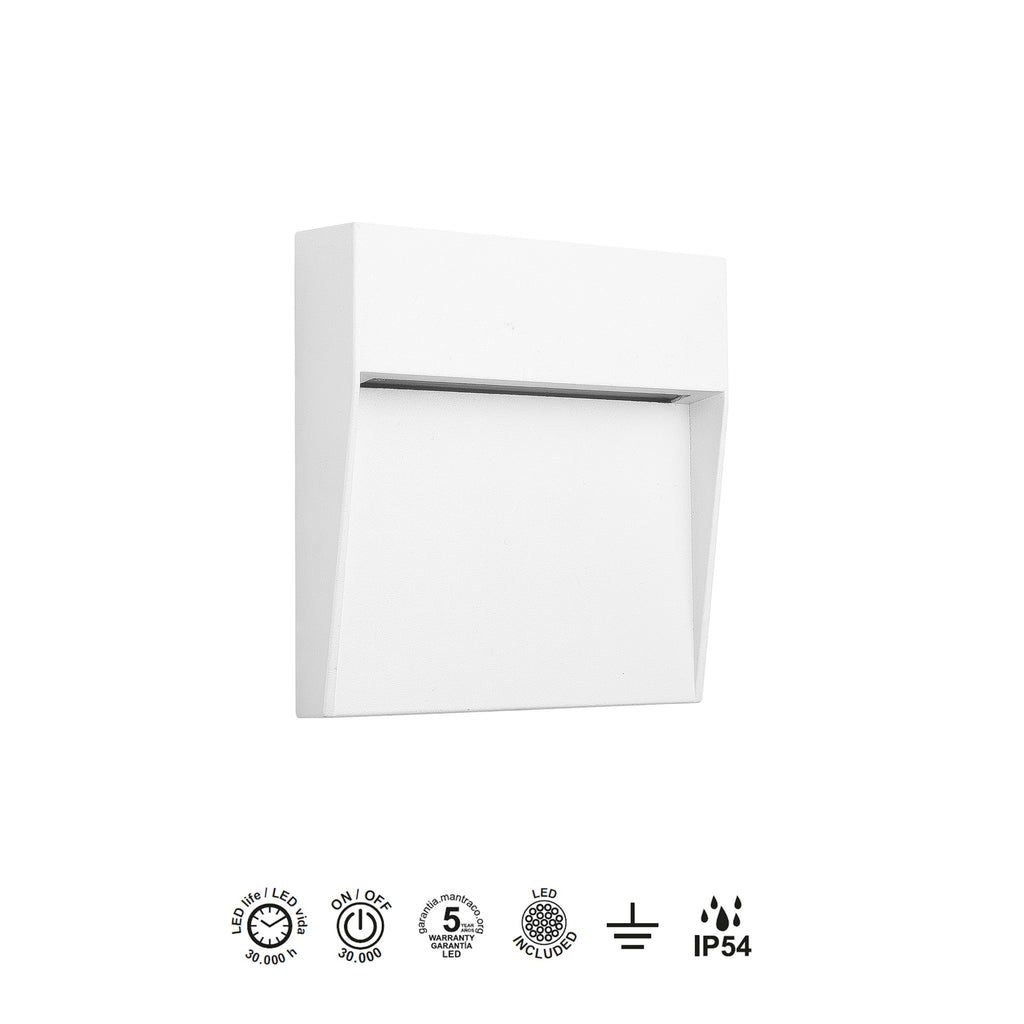 Mantra BAKER vanjska zidna LED svjetiljka 6W 3000K 160MM IP54 BIJELA
