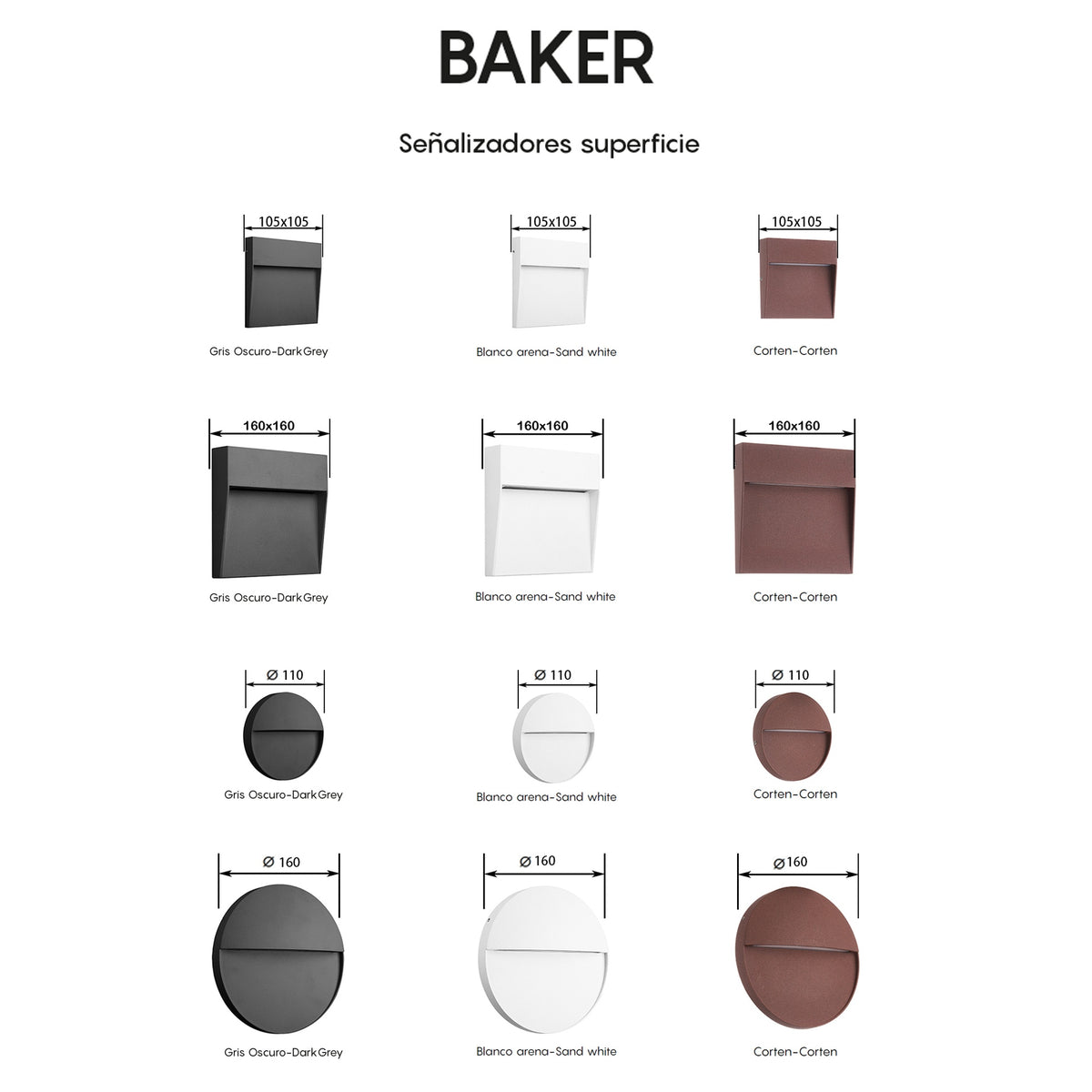 Mantra BAKER vanjska zidna LED svjetiljka 6W 3000K Ø160MM IP54 TAMNO SIVA