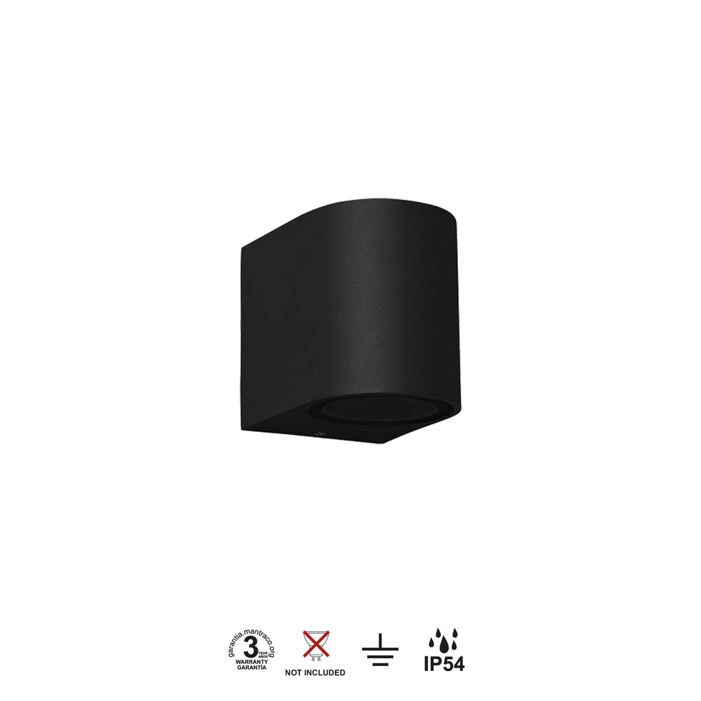 Mantra KANDANCHU vanjska zidna svjetiljka 1xGU10 IP54 80MM ZAOBLJENA CRNA