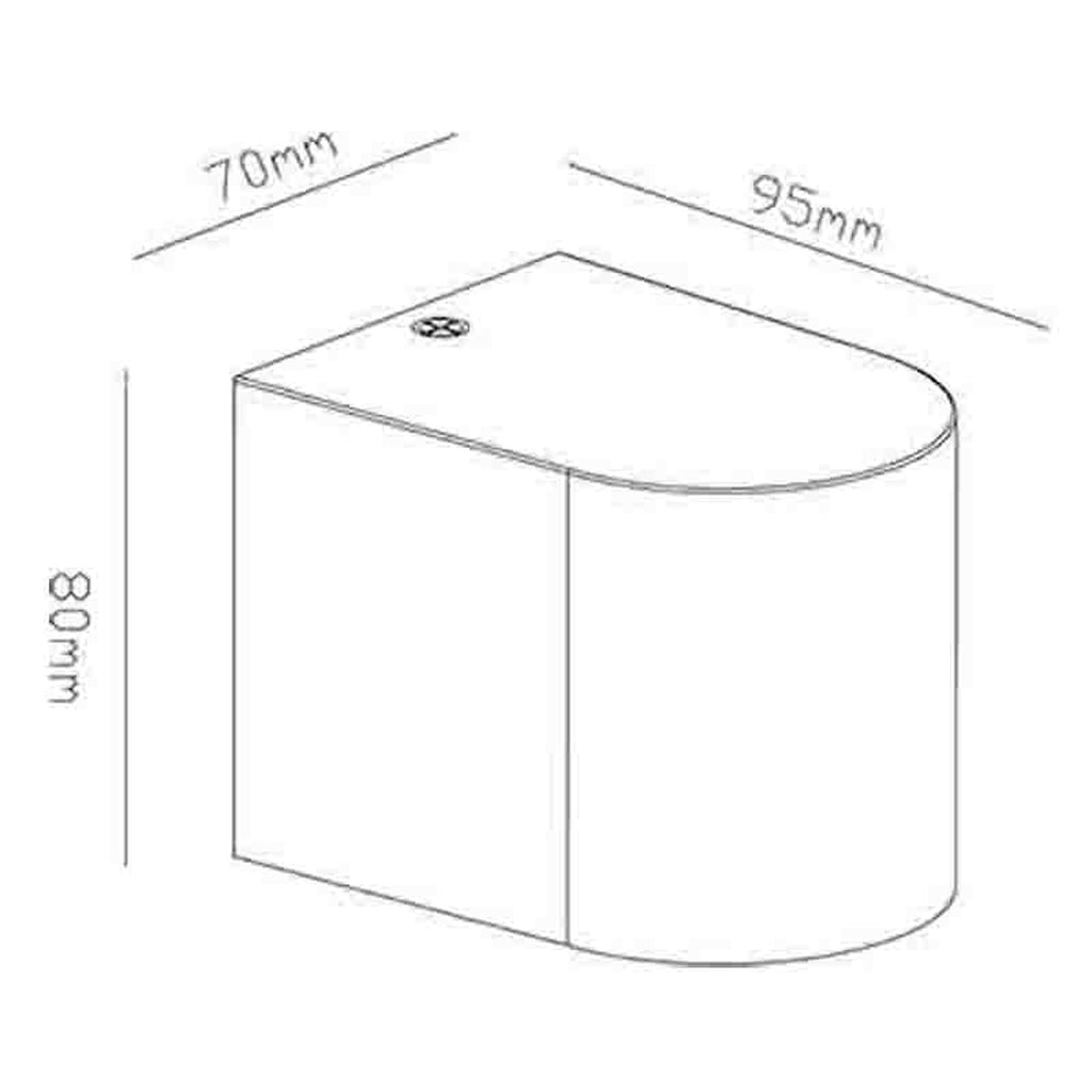 Mantra KANDANCHU vanjska zidna svjetiljka 1xGU10 IP54 80MM ZAOBLJENA CRNA