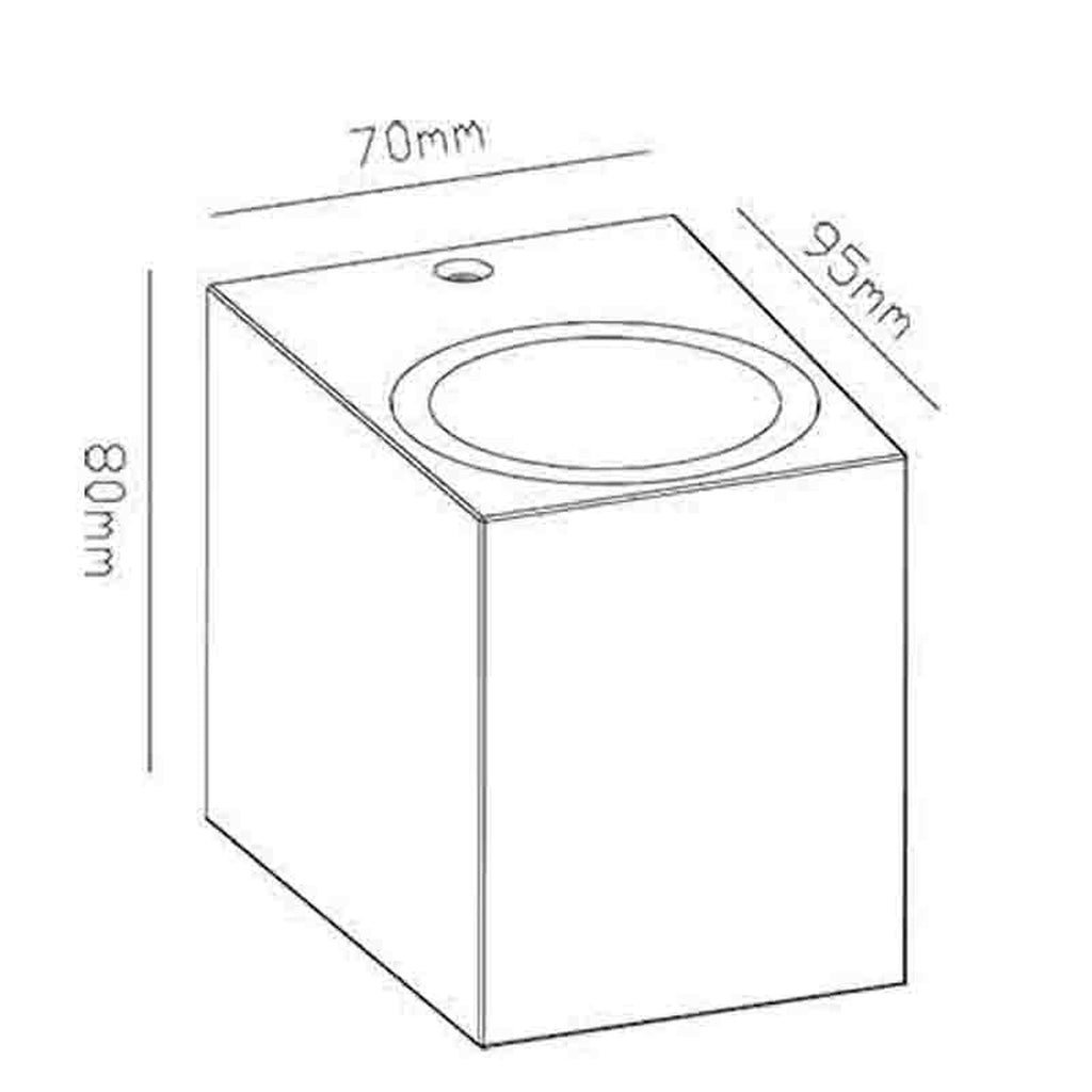 Mantra KANDANCHU vanjska zidna svjetiljka 1xGU10 IP54 80MM PRAVOKUTNA CRNA