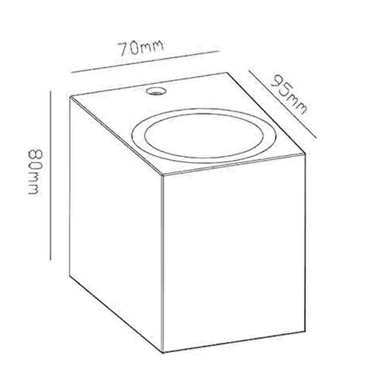 Mantra KANDANCHU vanjska zidna svjetiljka 1xGU10 IP54 80MM PRAVOKUTNA CRNA
