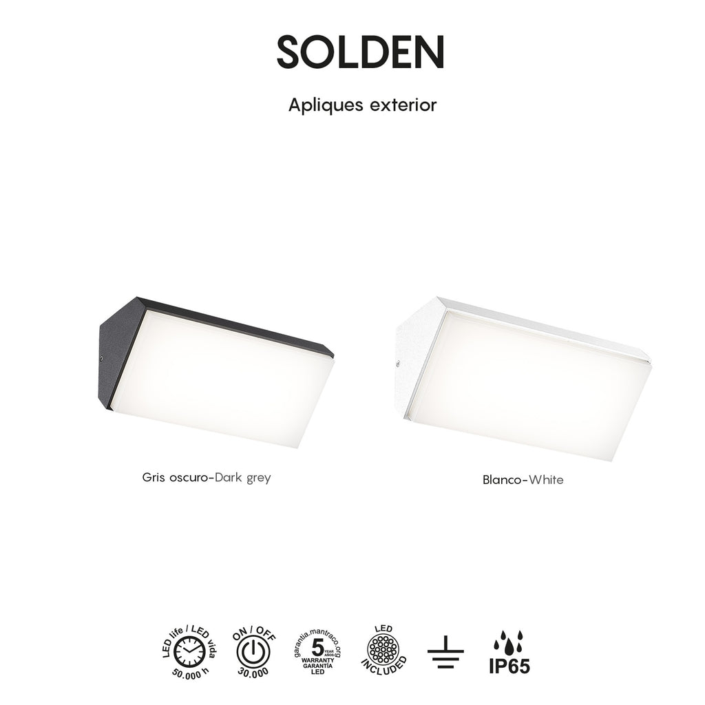 Mantra SOLDEN vanjska zidna LED svjetiljka 9W 3000K 180MM IP65 TAMNO SIVA