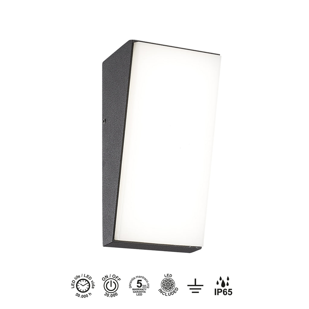 Mantra SOLDEN vanjska zidna LED svjetiljka 9W 3000K IP65 TAMNO SIVA