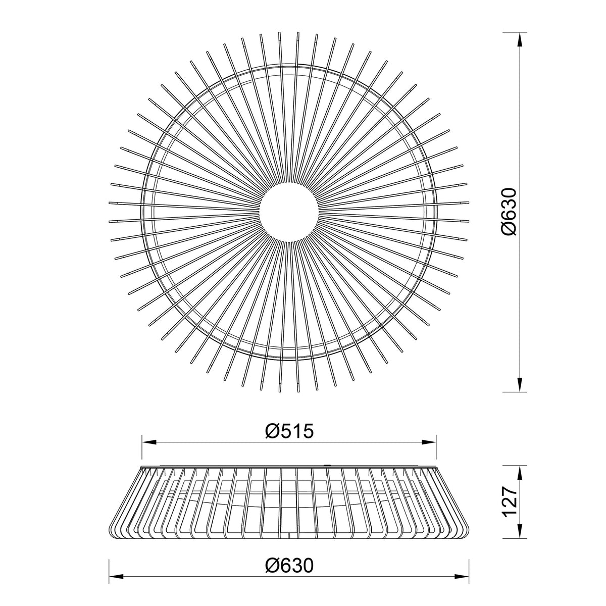 Mantra HIMALAYA LED stropni ventilator 63cm CRNI