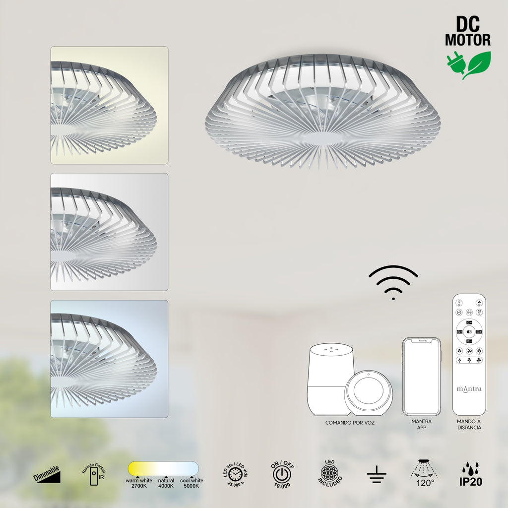 Mantra HIMALAYA LED stropni ventilator 63cm SREBRNI