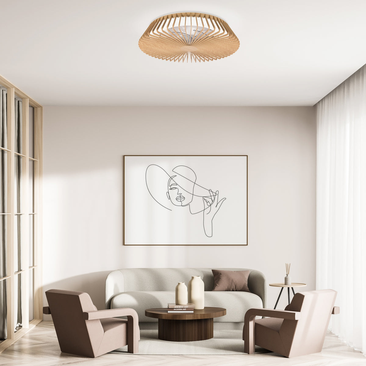 Mantra HIMALAYA LED stropni ventilator 63cm DRVO/BIJELA