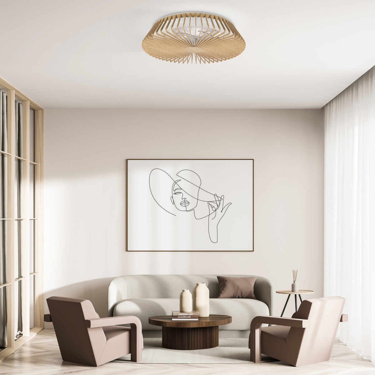 Mantra HIMALAYA LED stropni ventilator 63cm DRVO/BIJELA