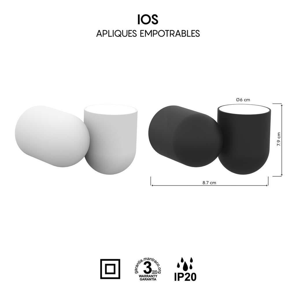 Mantra IOS zidna svjetiljka 1xGU10 CRNA
