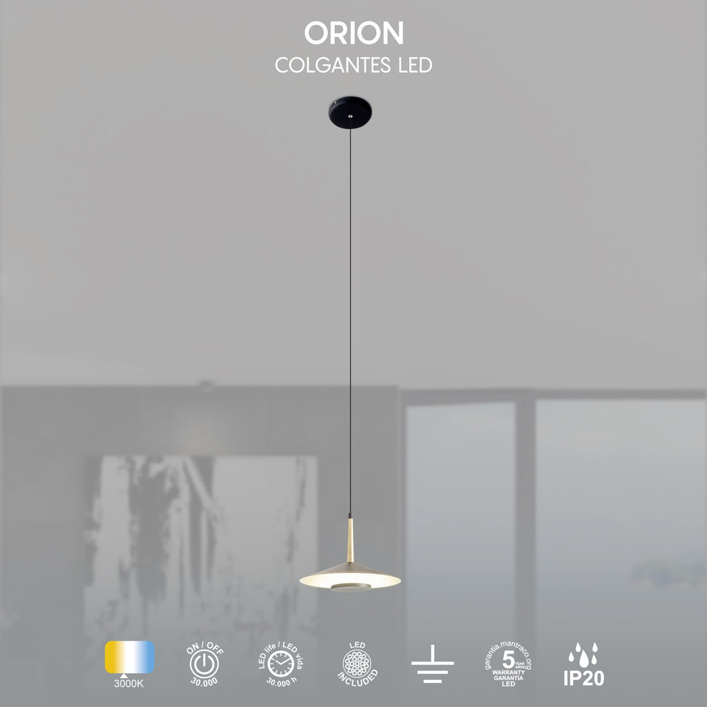 Mantra ORION LED Viseća lampa 8W 3000K Ø250mm CRNA