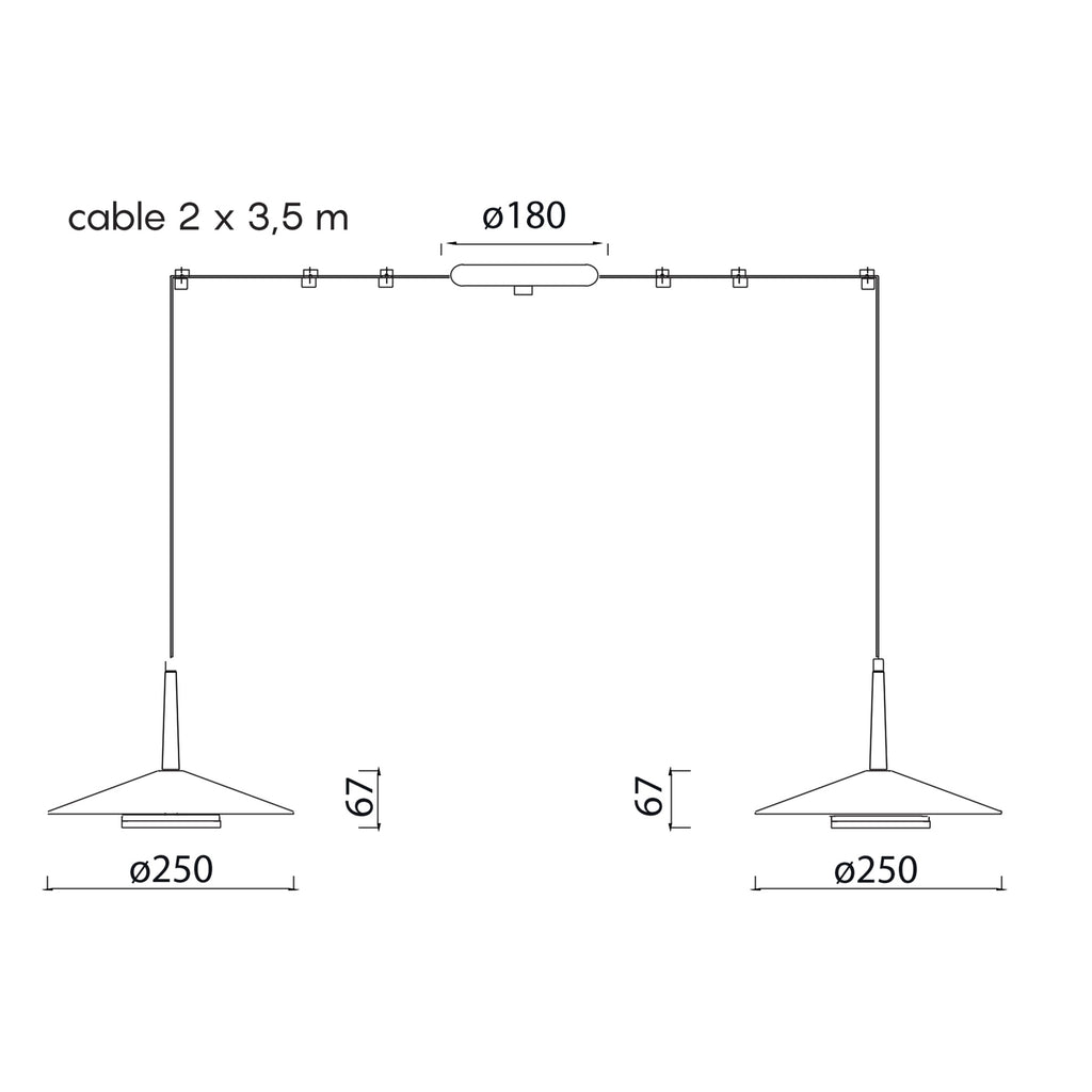 Mantra ORION LED Viseća lampa 16W 3000K CRNA