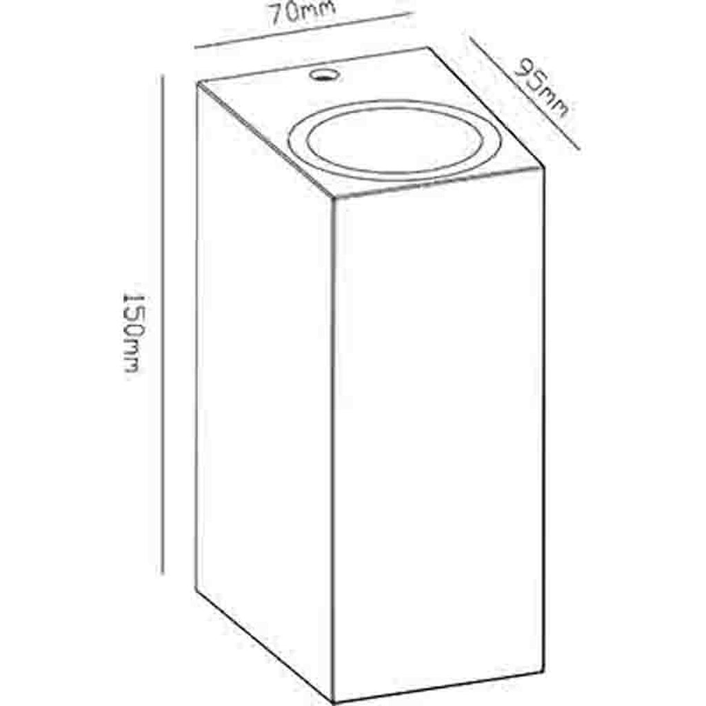 Mantra KANDANCHU vanjska zidna svjetiljka 2xGU10 IP54 150MM PRAVOKUTNA SMEĐA