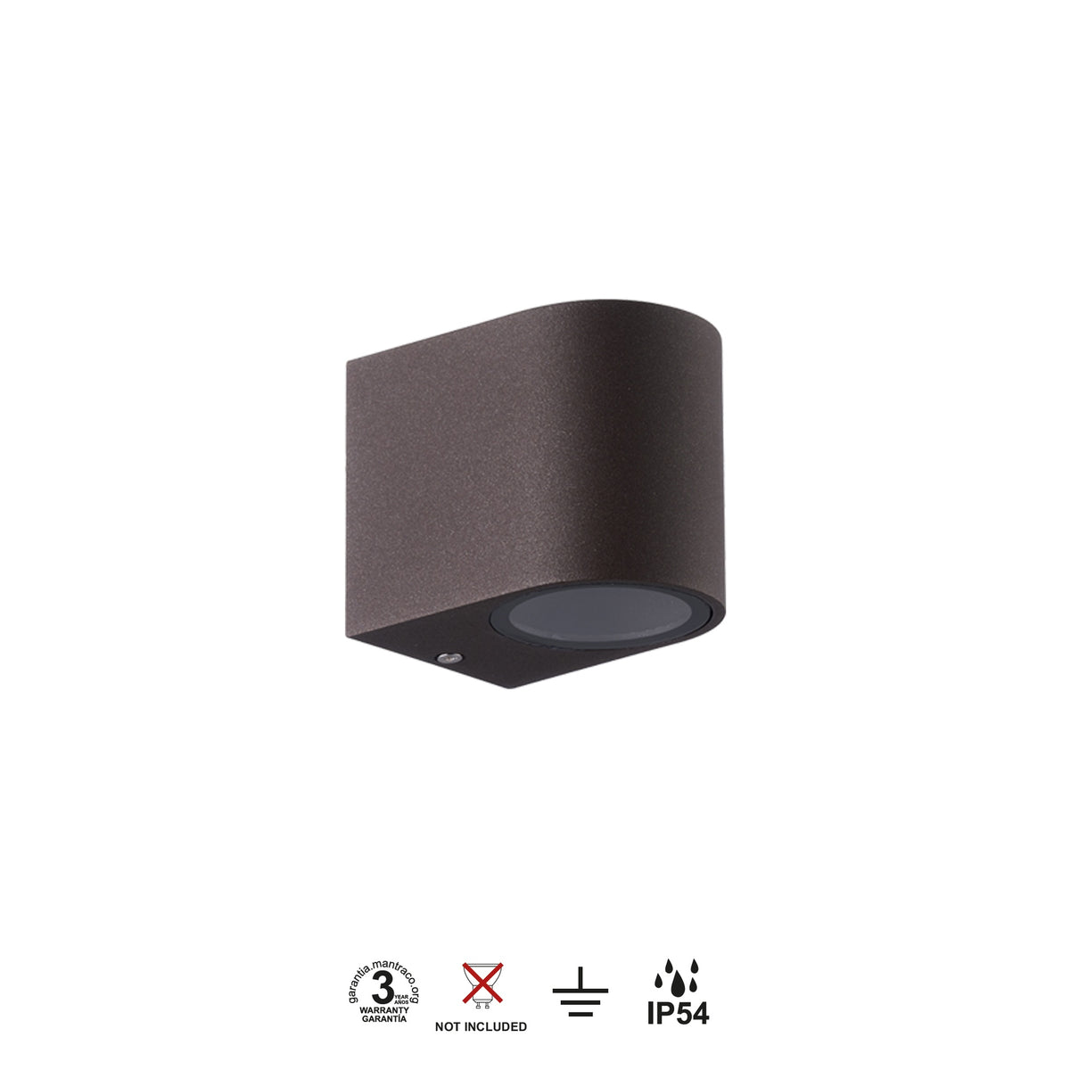 Mantra KANDANCHU vanjska zidna svjetiljka 1xGU10 IP54 80MM ZAOBLJENA SMEĐA