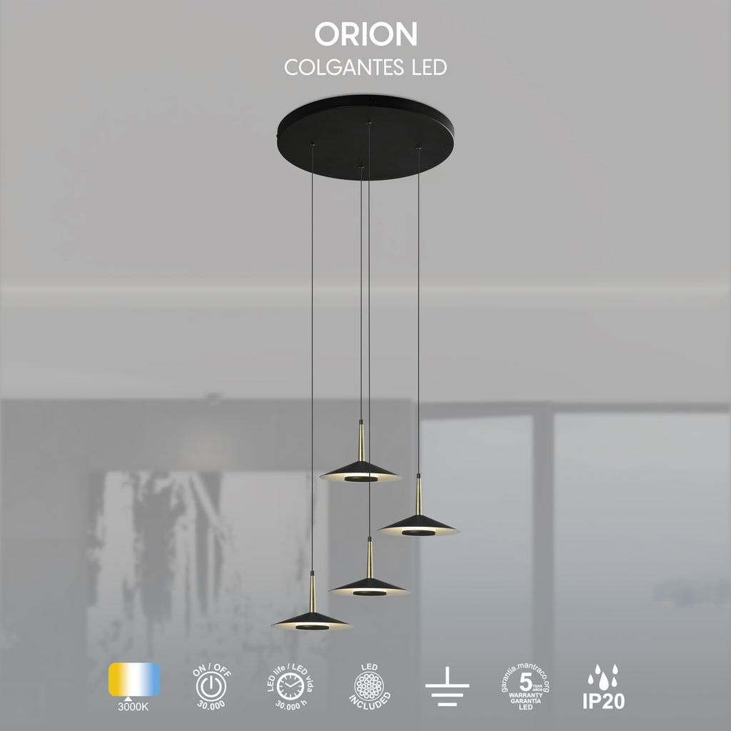 Mantra ORION LED Viseća lampa 32W 3000K Ø500mm CRNA
