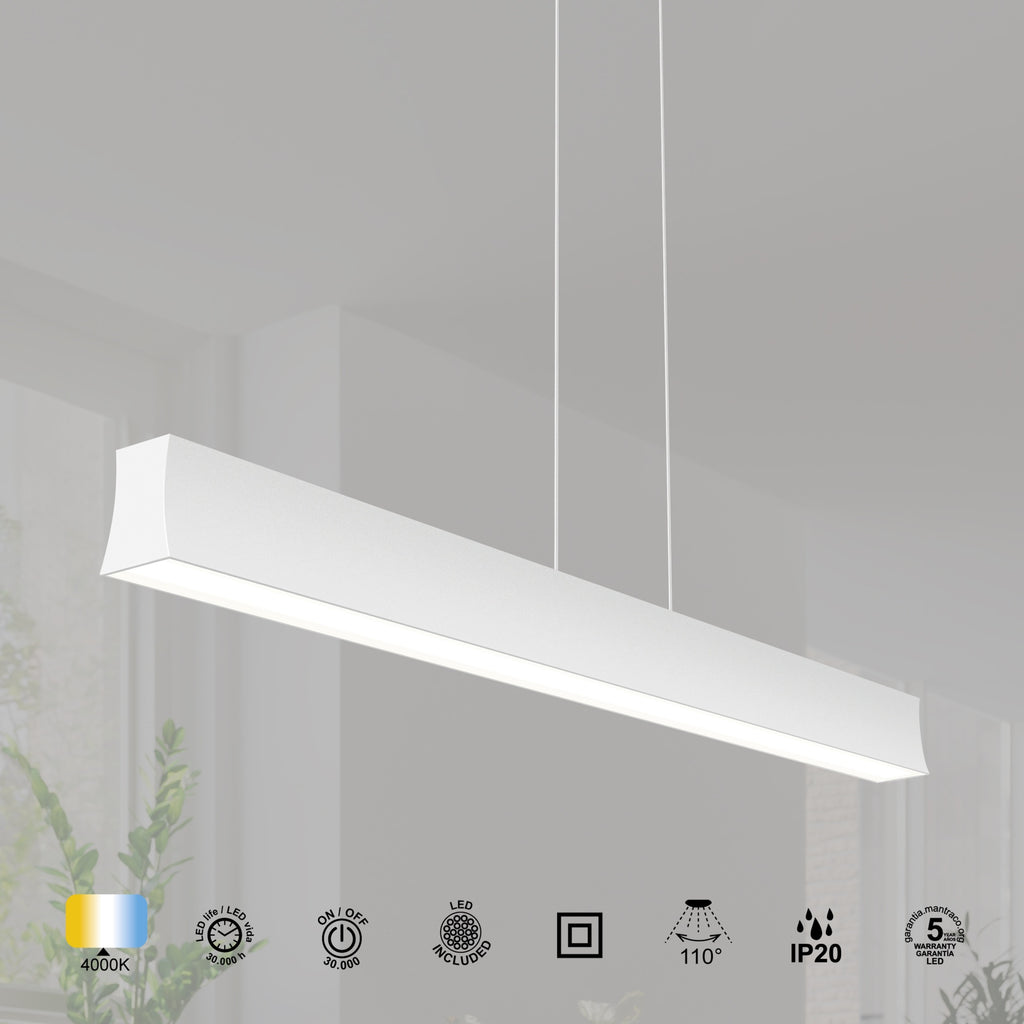 Mantra HANOK linearna svjetiljka LED 38W 3000K 110º 120cm, BIJELA