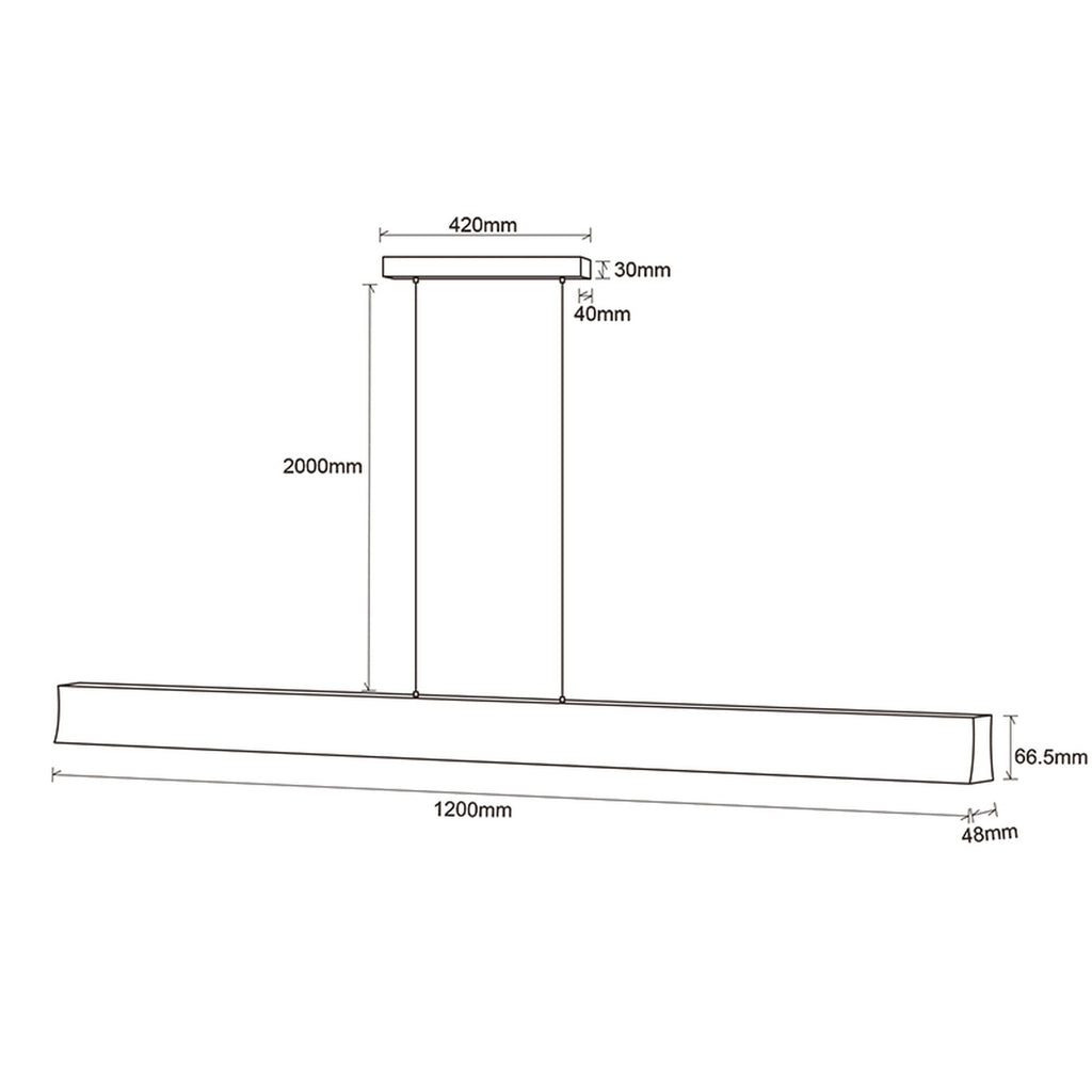 Mantra HANOK linearna svjetiljka LED 38W 4000K 50º 120cm, CRNA