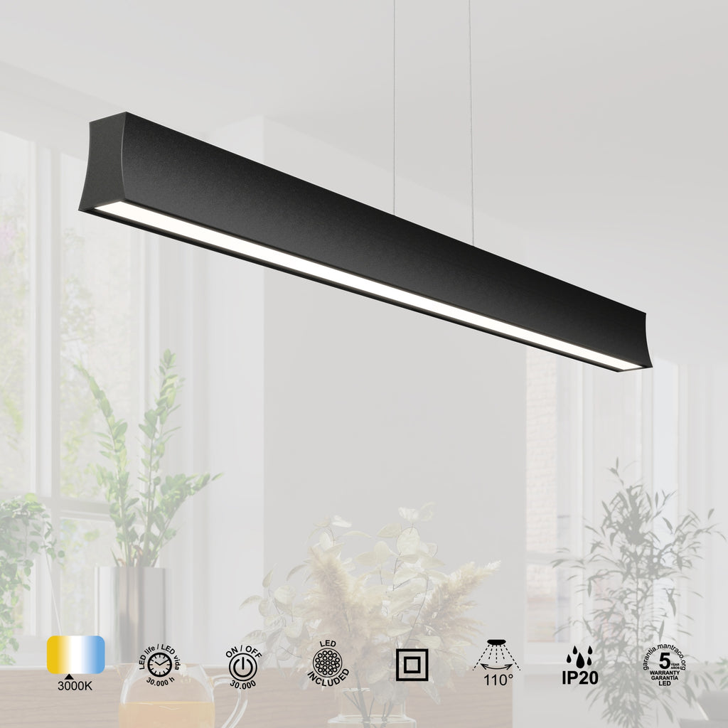Mantra HANOK linearna svjetiljka LED 38W 3000K 110º 120cm, CRNA