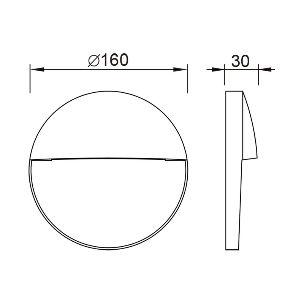 Mantra BAKER vanjska zidna LED svjetiljka 6W 3000K Ø160MM IP54 SMEĐA