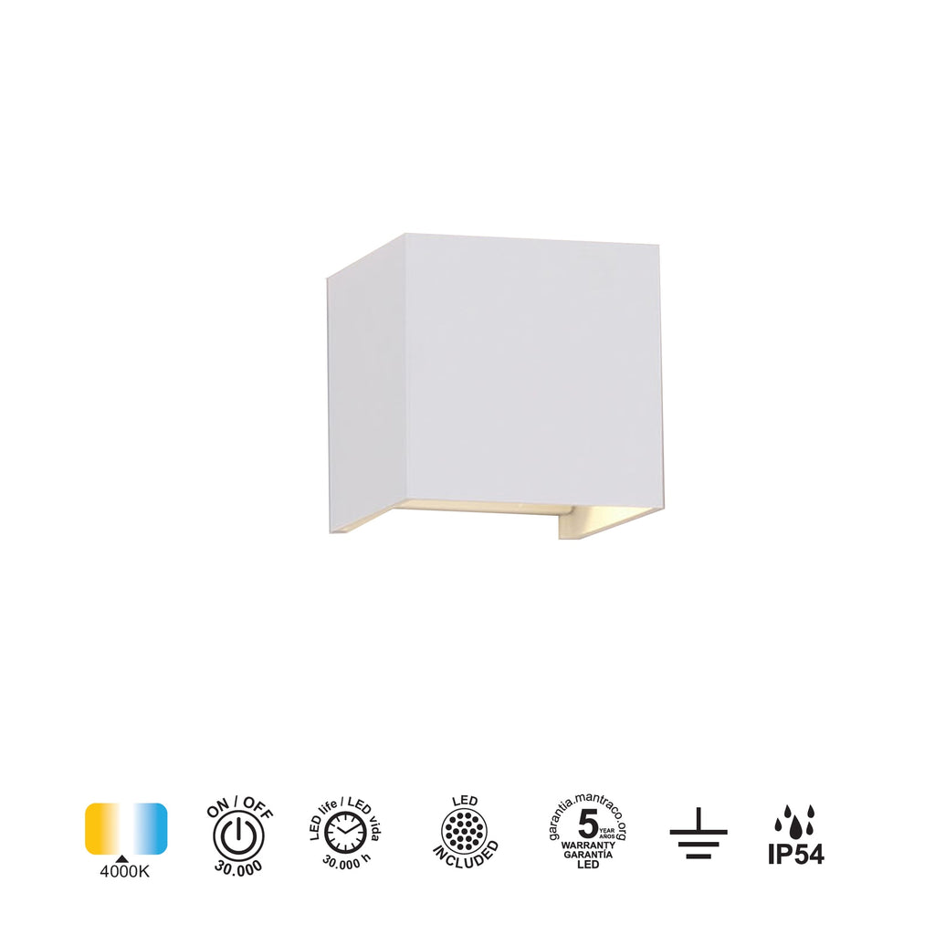 Mantra DAVOS vanjska zidna LED svjetiljka 12W 4000K IP54 100MM BIJELA