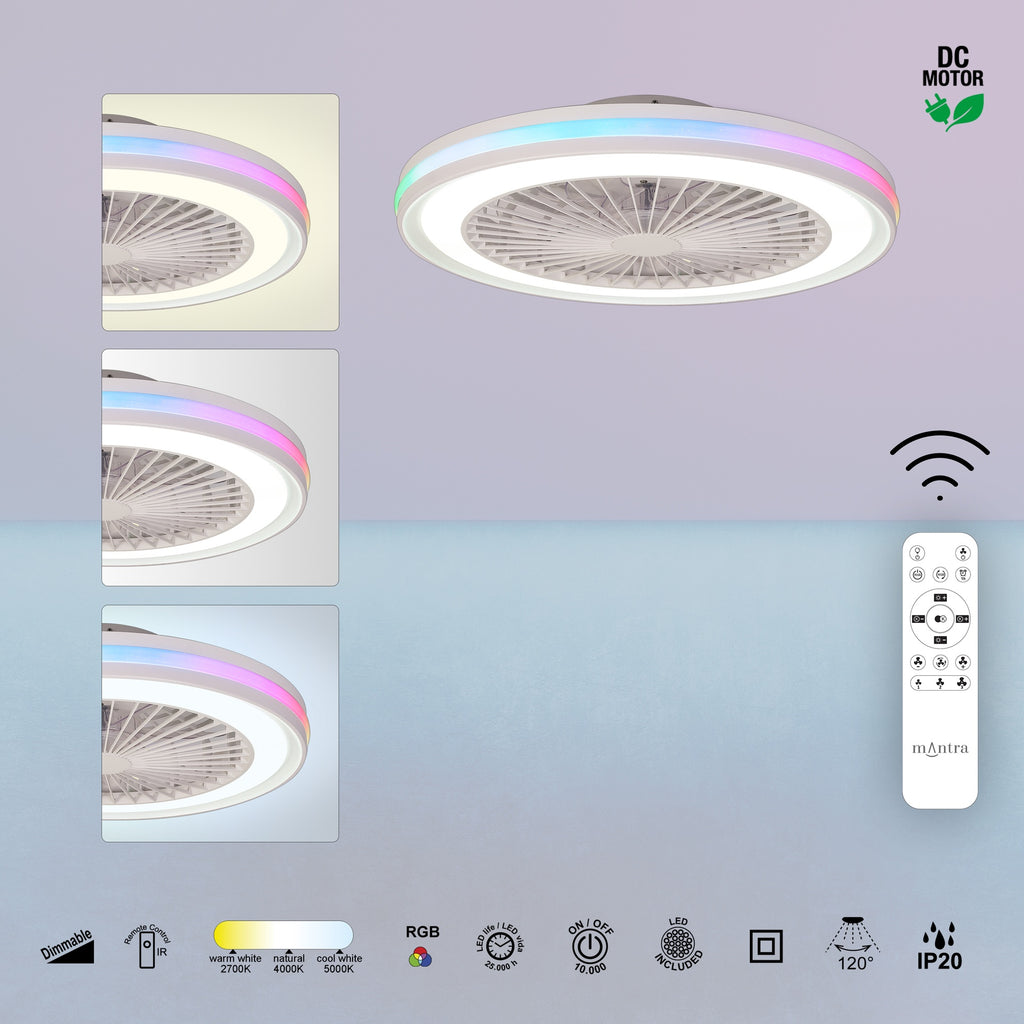 Mantra GAMER LED stropni ventilator 56cm BIJELI