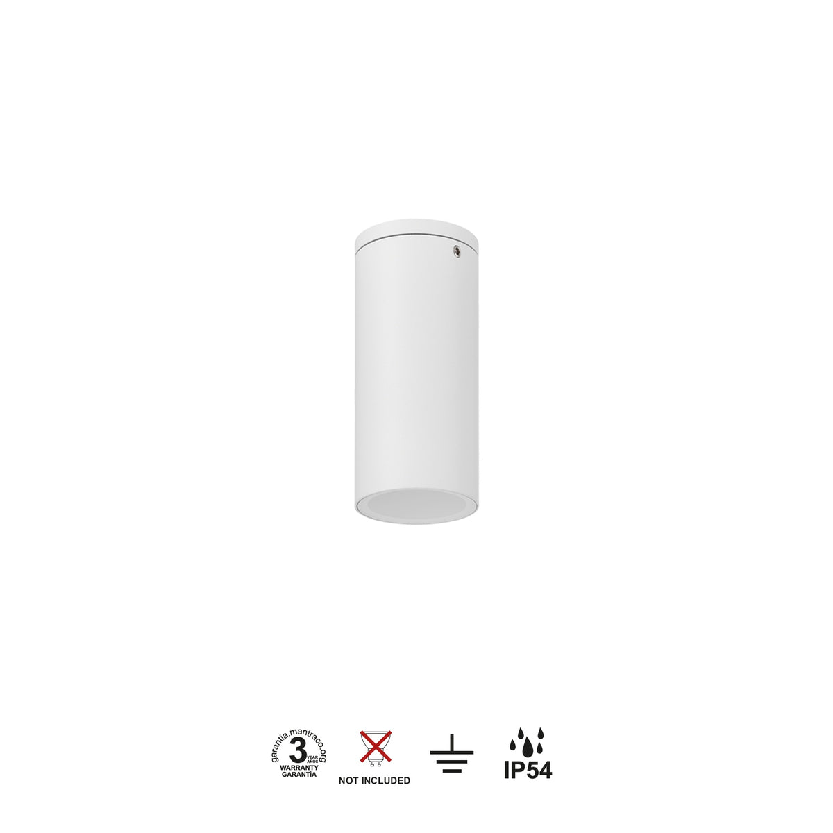 Mantra KANDANCHU vanjska stropna svjetiljka 1xGU10 IP54 Ø60MM BIJELA