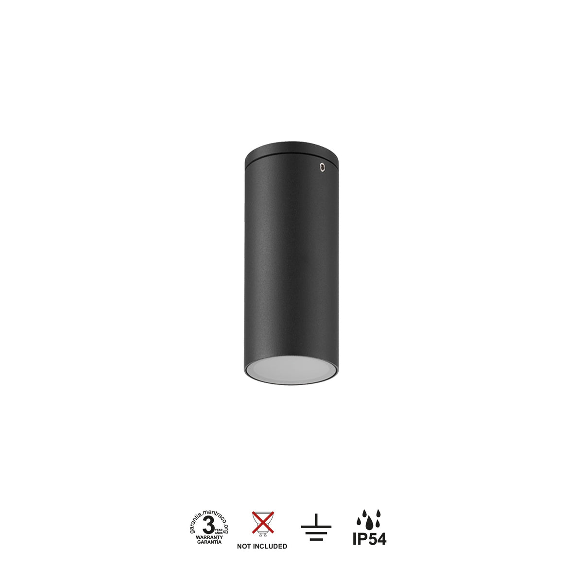 Mantra KANDANCHU vanjska stropna svjetiljka 1xGU10 IP54 Ø60MM ANTRACIT