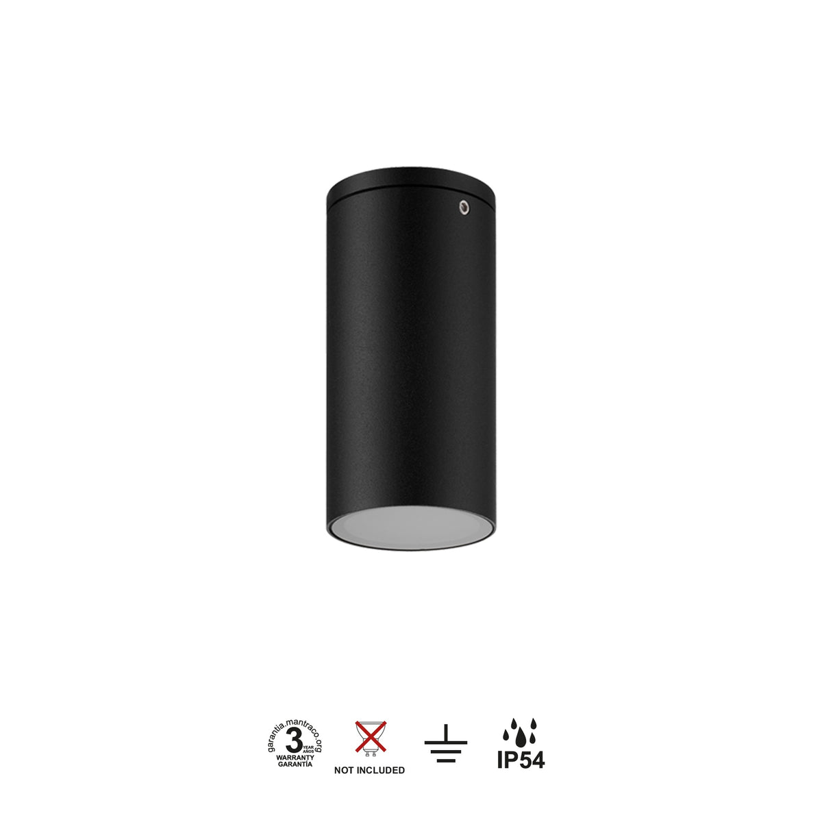 Mantra KANDANCHU vanjska stropna svjetiljka 1xGU10 IP54 Ø60MM CRNA
