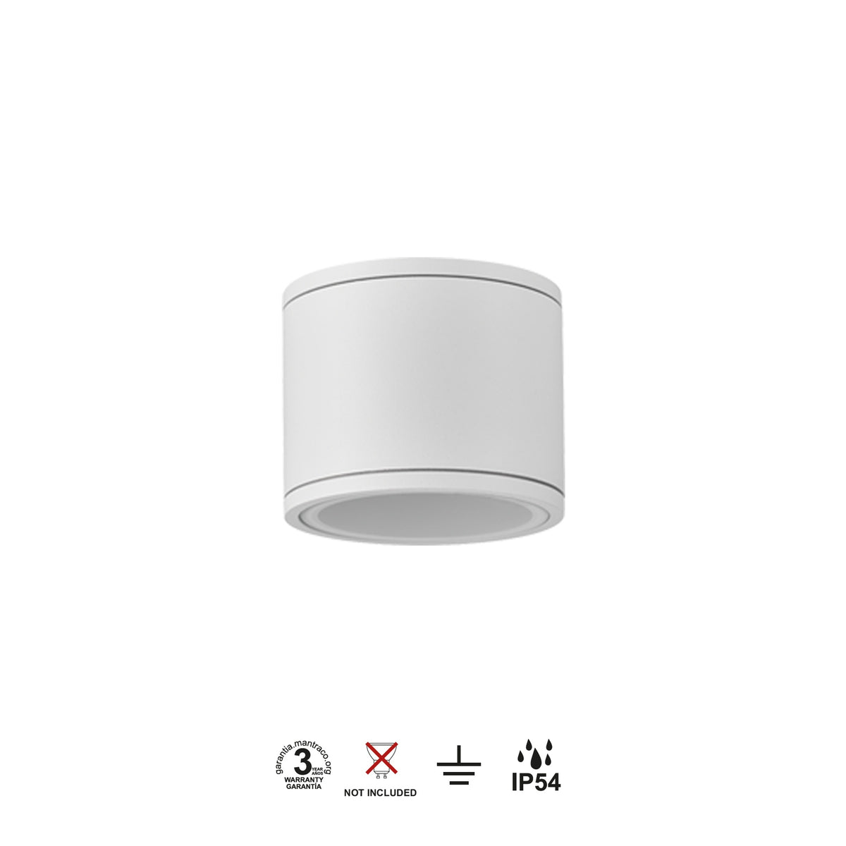 Mantra KANDANCHU vanjska stropna svjetiljka 1xGU10 IP54 Ø90MM BIJELA