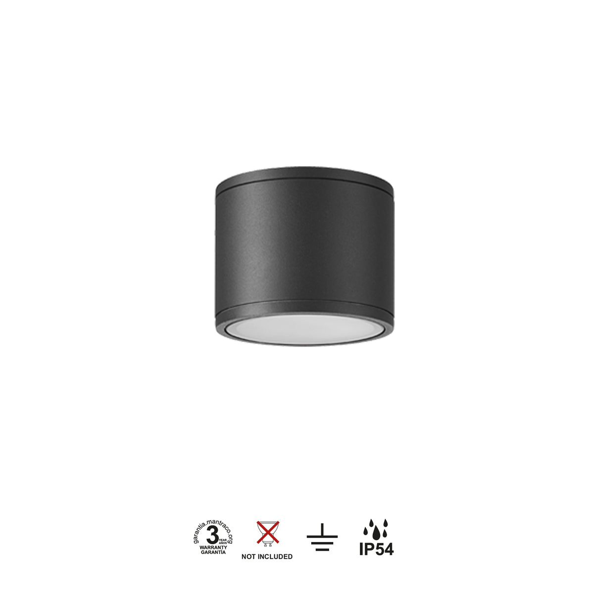 Mantra KANDANCHU vanjska stropna svjetiljka 1xGU10 IP54 Ø90MM ANTRACIT