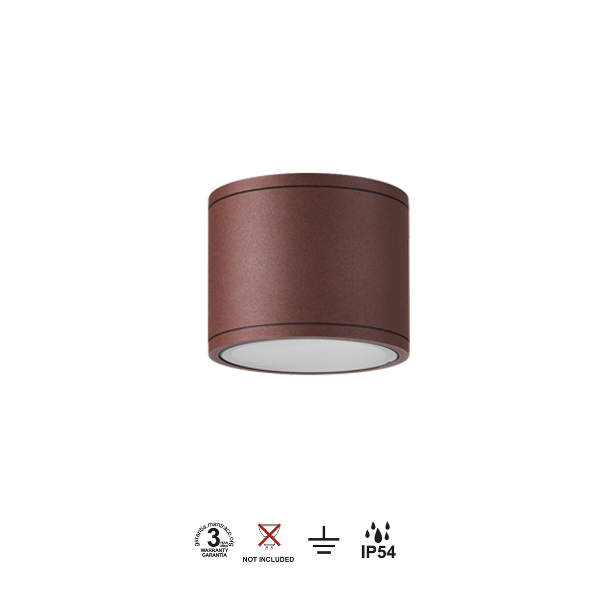 Mantra KANDANCHU vanjska stropna svjetiljka 1xGU10 IP54 Ø90MM SMEĐA