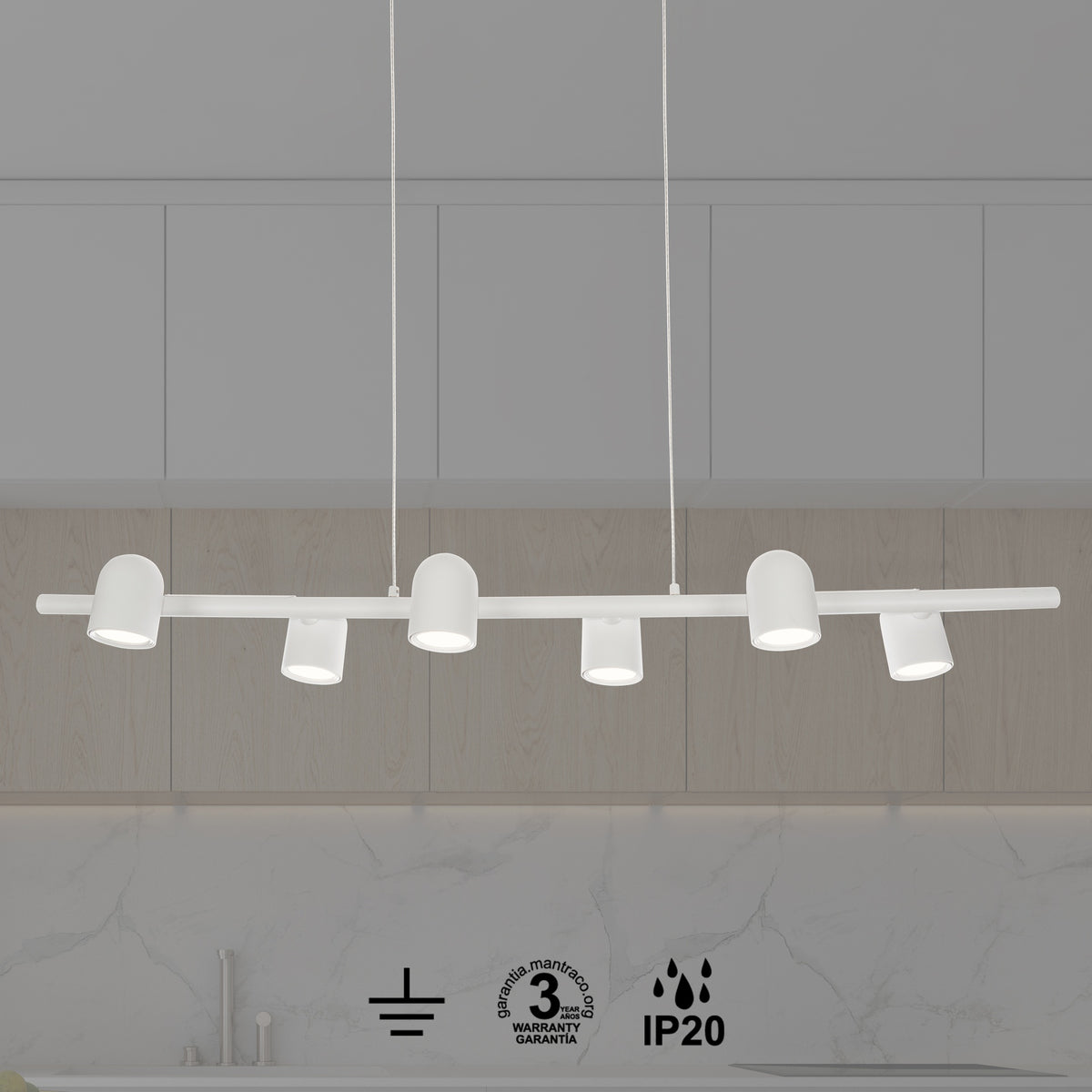 Mantra IOS viseća svjetiljka 6xGU10 1000mm BIJELA